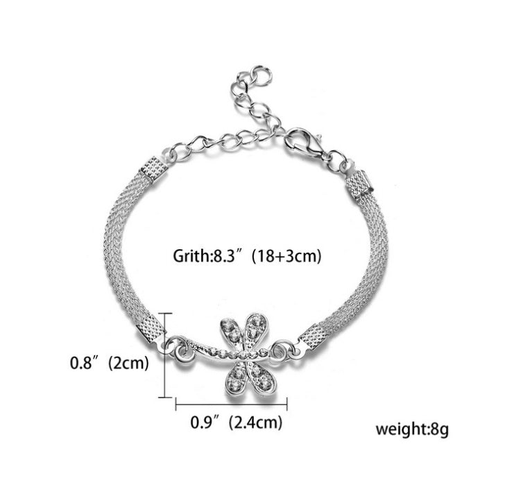 RINHOO 925 Jewelry Silver Color Bracelet s For Women Bracelet Fashion Wedding Banquet Bracelet S & Bangles Valentine&