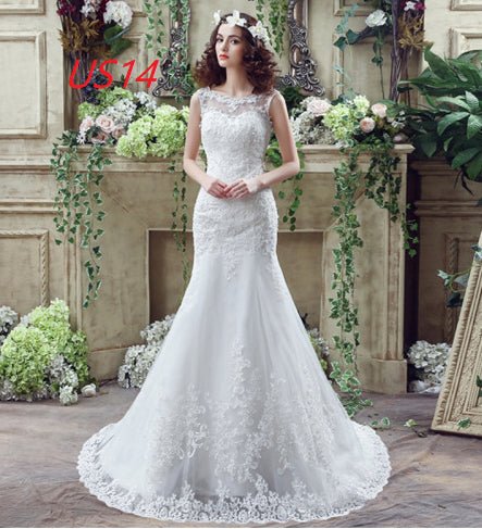 Bride Trailing Wedding Dress Sexy Lace Mermaid Wedding Dress - Serenity Spaces