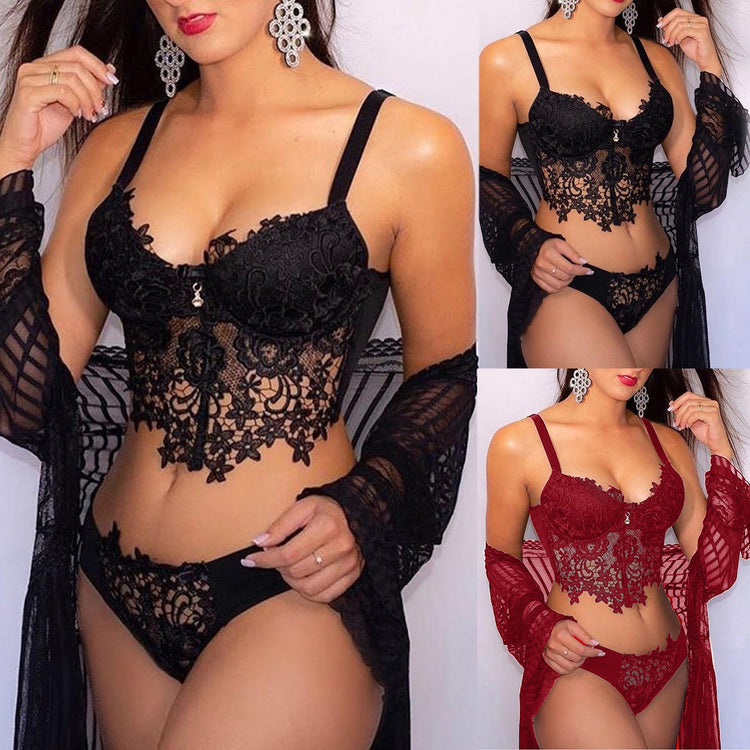 Three - Point Perspective Sexy Backless Lace Sexy Lingerie - Serenity Spaces