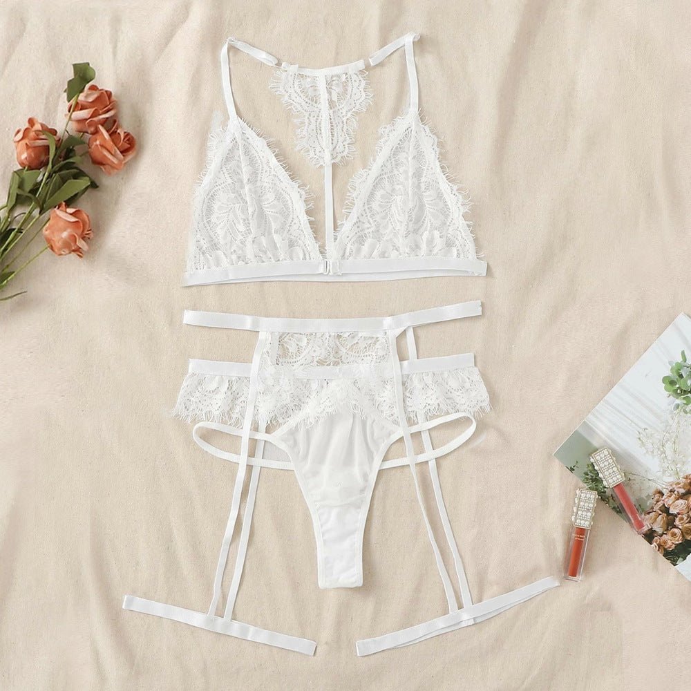 Bra Sexy Costumes Lingerie - Set Mesh Lace Transparent Women - Serenity Spaces