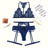 Bra Sexy Costumes Lingerie - Set Mesh Lace Transparent Women - Serenity Spaces