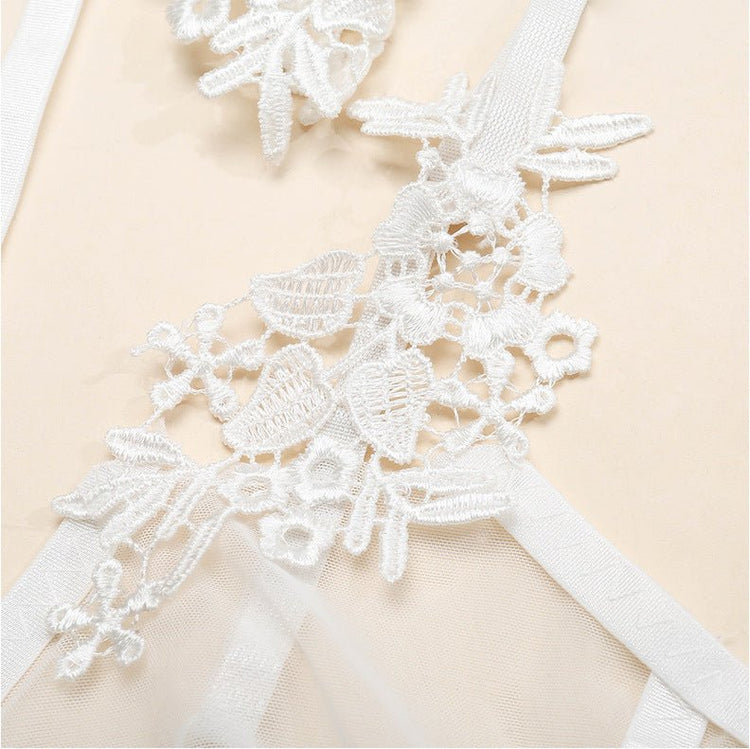 Sexy Lace Lingerie Set Bra High Waist Thong - Serenity Spaces