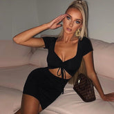 Ladies Sexy Dress Women Summer Dresses Bodycon Party Black - Serenity Spaces