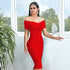 Bandage Dress Women Off Shoulder Midi Club Party Dresses - Serenity Spaces