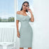Bandage Dress Women Off Shoulder Midi Club Party Dresses - Serenity Spaces