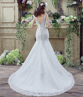 Bride Trailing Wedding Dress Sexy Lace Mermaid Wedding Dress - Serenity Spaces