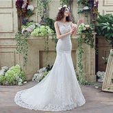 Bride Trailing Wedding Dress Sexy Lace Mermaid Wedding Dress - Serenity Spaces