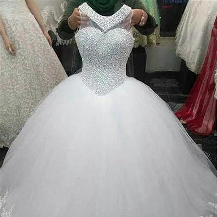 Qidi Sweet, Simple And Elegant Mid - Waist Korean Princess European Style Wedding Dress - Serenity Spaces