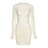 Simenual Mesh Skinny Women Mini Dresses Spring Fashion Clubwear Bodycon Solid Hollow Out Party Dress Sexy Birthday Clothing - Serenity Spaces