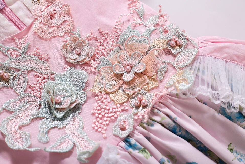 Vintage Floral Dresses Fly Sleeve - Serenity Spaces
