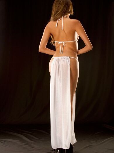 Pajamas Sexy Long Dress Halter Sexy Lingerie Black And White - Serenity Spaces