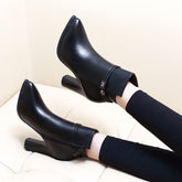 Sexy pointed Martin boots with plush - Serenity Spaces