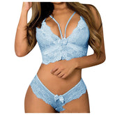Sexy Women Plus Size Lingerie Corset Lace Floral Bralette Bra Two Piece Underwear Sexy Lingerie - Serenity Spaces