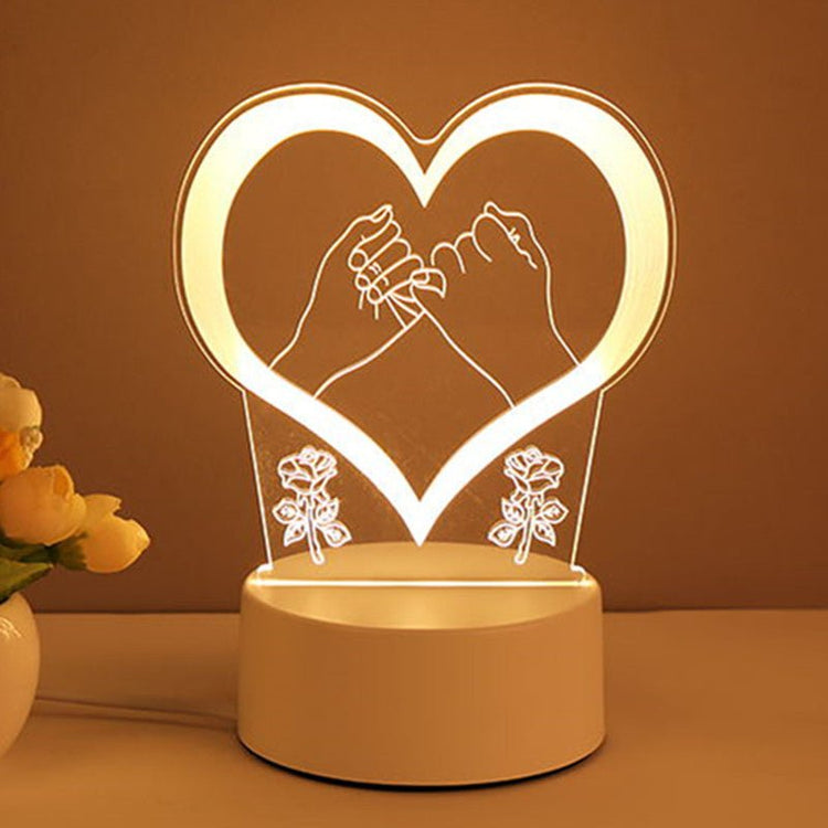 3D Lamp Acrylic USB LED Night Lights Neon Sign Lamp Xmas Home Decorations For Room Decor Valentines Day Gifts - Serenity Spaces