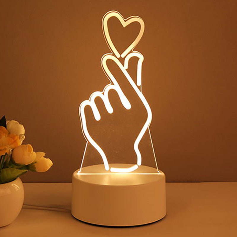 3D Lamp Acrylic USB LED Night Lights Neon Sign Lamp Xmas Home Decorations For Room Decor Valentines Day Gifts - Serenity Spaces
