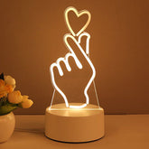 3D Lamp Acrylic USB LED Night Lights Neon Sign Lamp Xmas Home Decorations For Room Decor Valentines Day Gifts - Serenity Spaces
