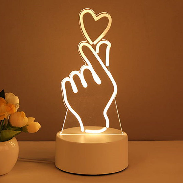 3D Lamp Acrylic USB LED Night Lights Neon Sign Lamp Xmas Home Decorations For Room Decor Valentines Day Gifts - Serenity Spaces
