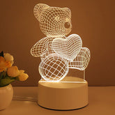 3D Lamp Acrylic USB LED Night Lights Neon Sign Lamp Xmas Home Decorations For Room Decor Valentines Day Gifts - Serenity Spaces