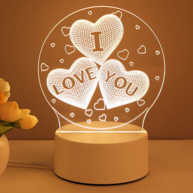 3D Lamp Acrylic USB LED Night Lights Neon Sign Lamp Xmas Home Decorations For Room Decor Valentines Day Gifts - Serenity Spaces