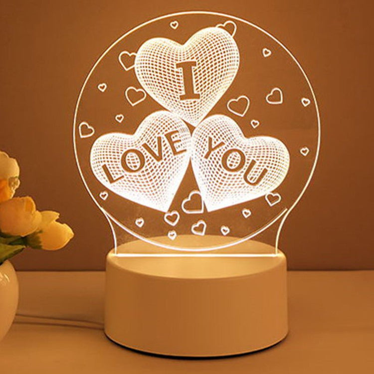 3D Lamp Acrylic USB LED Night Lights Neon Sign Lamp Xmas Home Decorations For Room Decor Valentines Day Gifts - Serenity Spaces