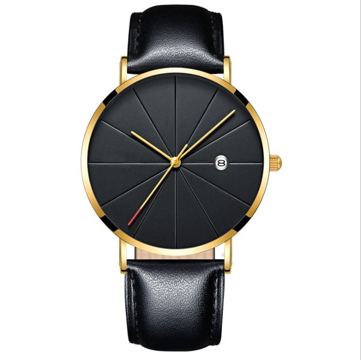 Simple calendar watch male creative waterproof quartz watch - Serenity Spaces