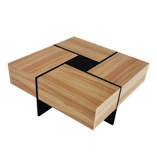 Unique Design Coffee Table With 4 Hidden Storage Compartments - Serenity Spaces