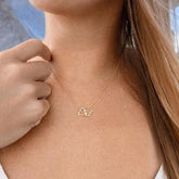 Fashion Double Heart Love Necklace With Rhinestones Inlaid Zircon Mother Valentine&