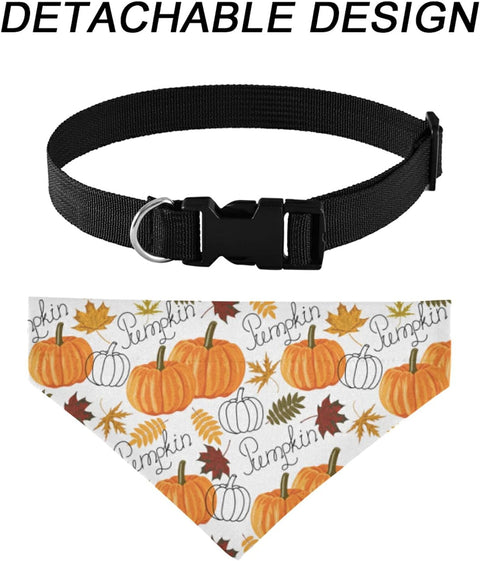 Thanksgiving Day Pet Triangle Scarf for Small Medium Large Dogs Cats Pets Pumpkin Leaf Fall Autumn Thanksgiving Dog Bandana Dog Accessories Collar
