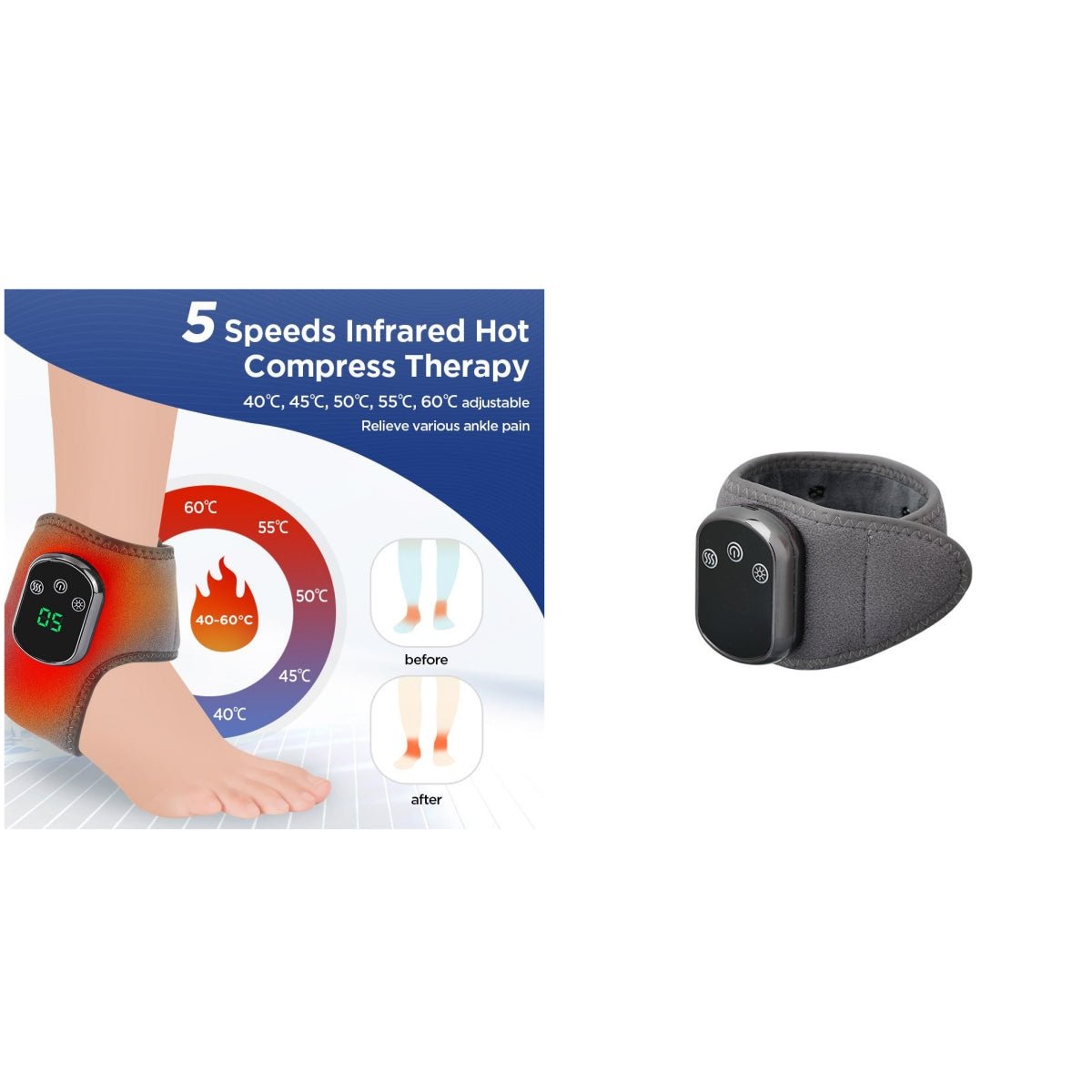 Charging 5 - speed Hot Compress 3 - speed Vibration Ankle Protection - Serenity Spaces