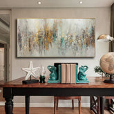 Handmade Abstract Oil Painting On Canvas Light Luxury Horizontal Wall Art For Living Room Bedroom Decor - Serenity Spaces