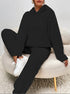 Winter Plush Pajama Set Fashion Casual Hooded Top and Elastic Band Pants Warm Set - Serenity Spaces