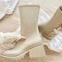 Thick - soled block heel square toe boots - Serenity Spaces