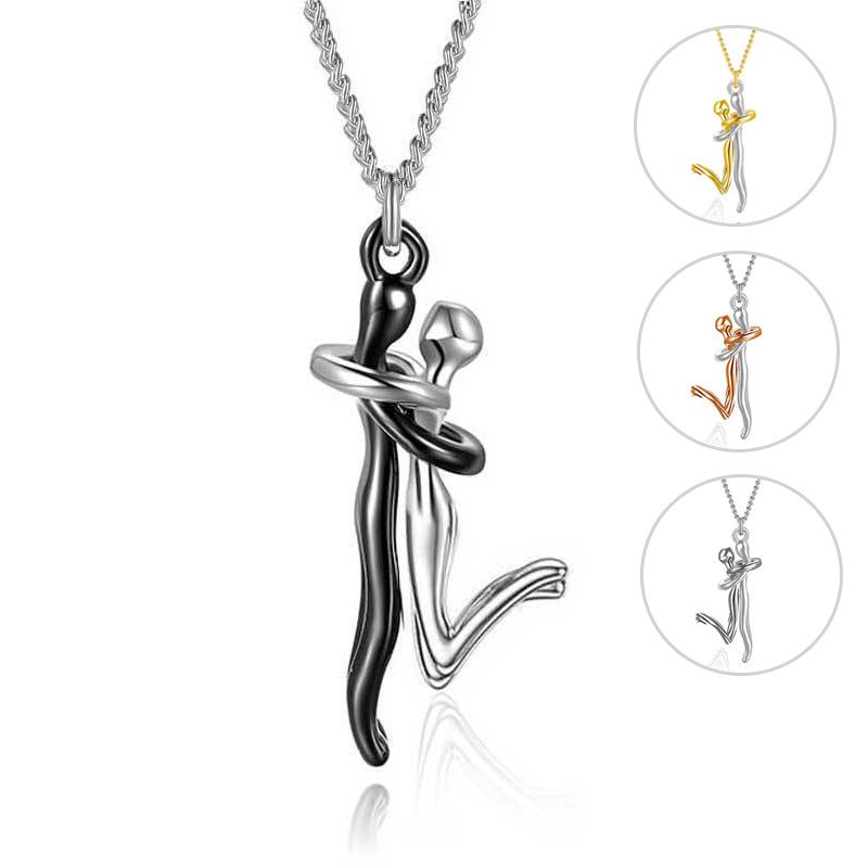 18K Love Hug Necklace Couple Anniversary Valentine&