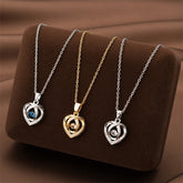 Fashion Dancing Love Necklace With Rhinestones Personality Creative Clavicle Chain Heart - shaped Necklace For Valentine&