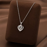 Fashion Dancing Love Necklace With Rhinestones Personality Creative Clavicle Chain Heart - shaped Necklace For Valentine&