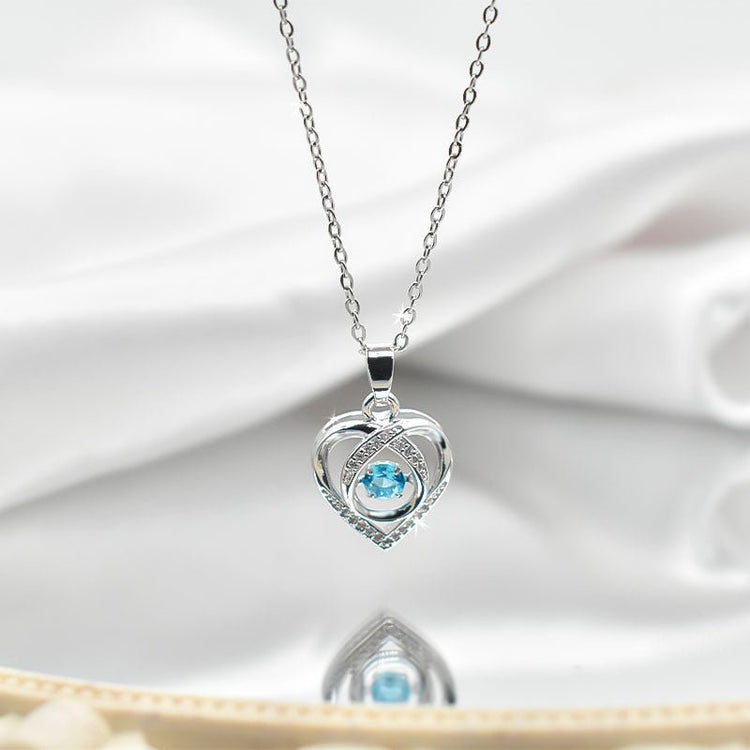 Fashion Dancing Love Necklace With Rhinestones Personality Creative Clavicle Chain Heart - shaped Necklace For Valentine&