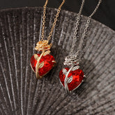 Punk Rose Love Necklace Fashion Personality Heart - shaped Clavicle Chain Pendant Necklace For Valentine&