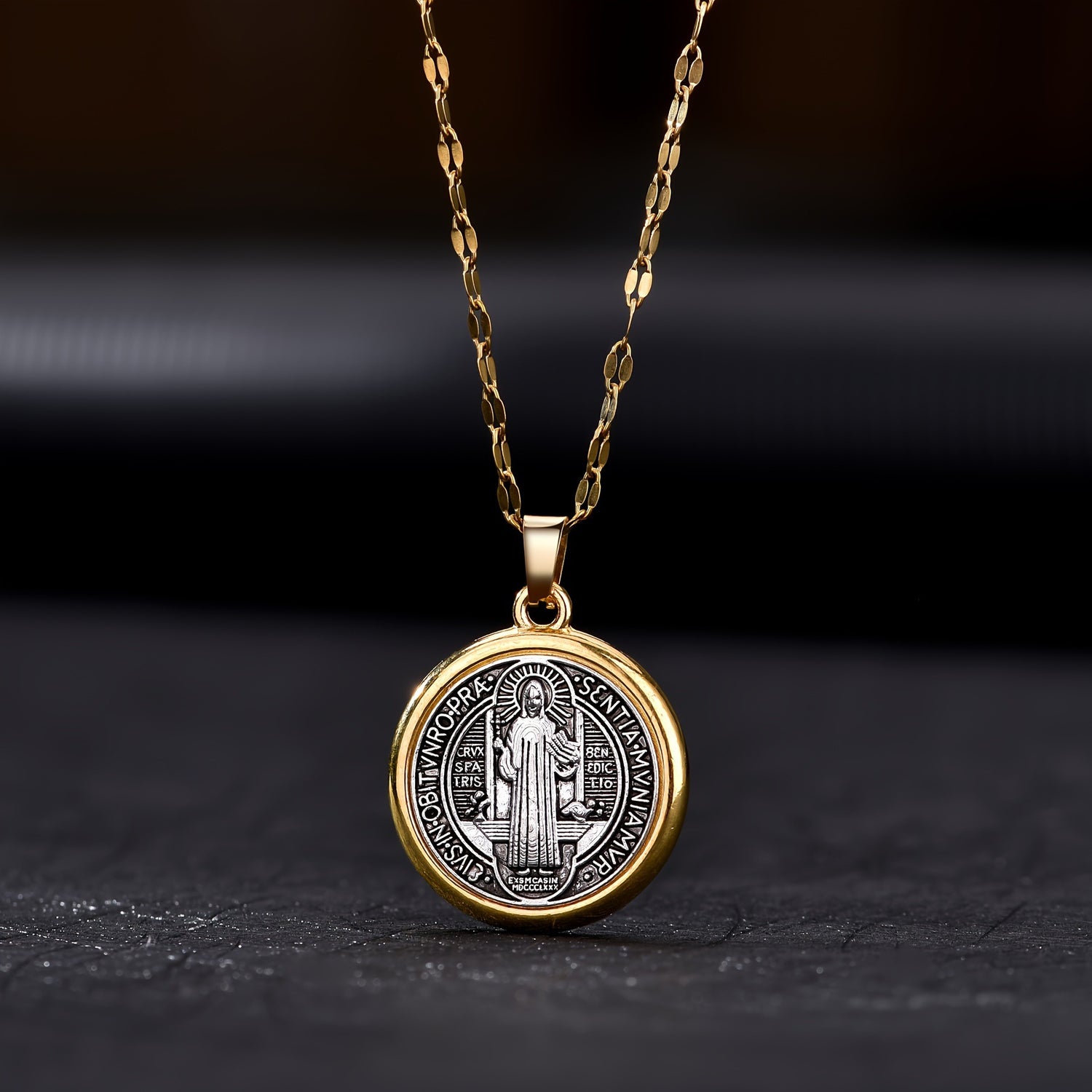 St. Benedict Necklace with Cross Charm - Serenity SpacesSt. Benedict Necklace with Cross Charm