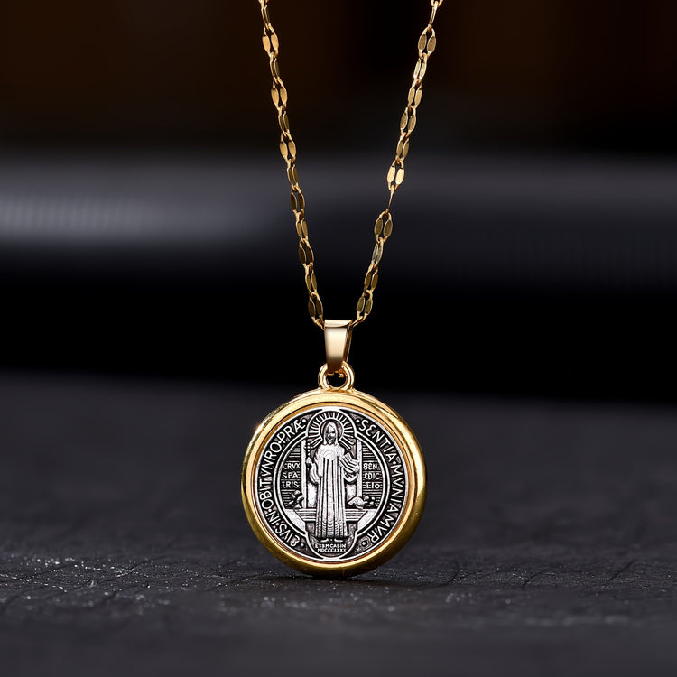 St. Benedict Necklace with Cross Charm - Serenity SpacesSt. Benedict Necklace with Cross Charm