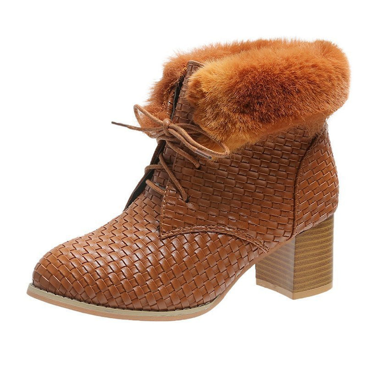 Block - heeled warm high heels - Serenity Spaces
