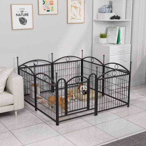 Dog Playpen Indoor 24 Inch 8 Panel Metal Dog Playpen - Serenity Spaces