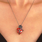 Punk Rose Love Necklace Fashion Personality Heart - shaped Clavicle Chain Pendant Necklace For Valentine&