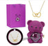 Eternal Rose Teddy Bear Gifts Box With Necklace Rotate Rose Jewelry Box Valentine Wedding Storage Gift Case For Women Girlfriend - Serenity Spaces