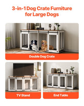 Dog Crate Furniture 72 In Indoor Wooden Dog Kennel With Tray Heavy Duty - Serenity Spaces