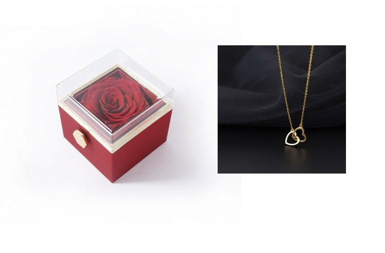 Fashion Acrylic Rotating Rose Jewelry Box - Serenity Spaces