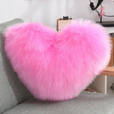 Throw Pillows Heart Shape Long Plush Fluffy Shaggy Cushion Cover Sofa Cushions Decorative Pillow Covers Pillowcase White - Serenity Spaces