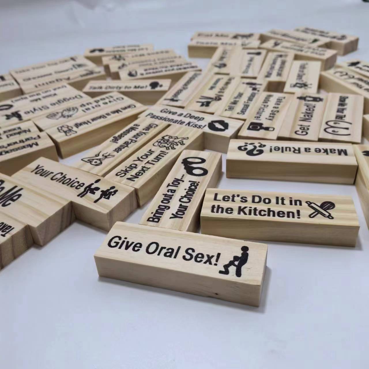 Couple Game Night Intimacy Block Tower Jenga Game Valentine Tumbling Tower Stacking Blocks Game Party Interactive Games 18 - Serenity Spaces