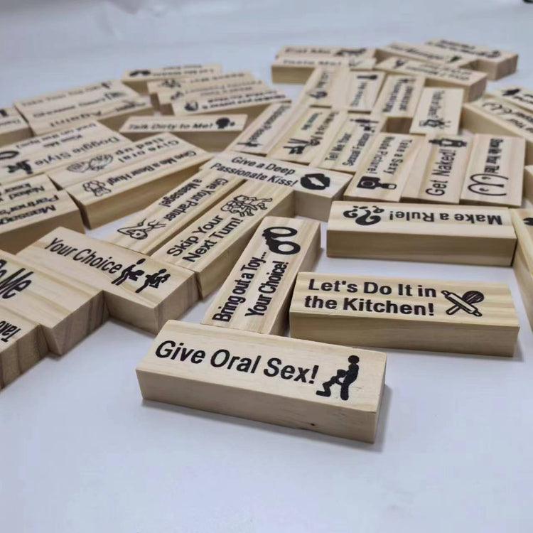Couple Game Night Intimacy Block Tower Jenga Game Valentine Tumbling Tower Stacking Blocks Game Party Interactive Games 18 - Serenity Spaces