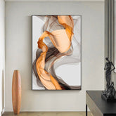Abstract Yellow Grey Canvas Painting Home Decor - Serenity Spaces