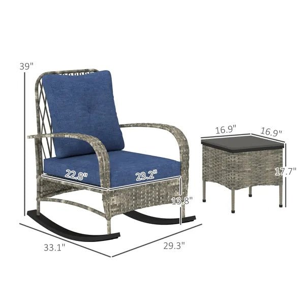 Rattan Chaise Lounge Chair, Wicker Patio Furniture Set - Serenity Spaces